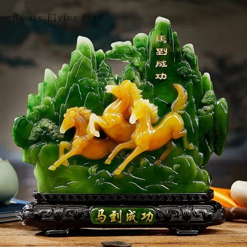 

Modern minimalist resin sailboat zodiac horse welcome pine home decoration handicrafts and ornaments feng shui