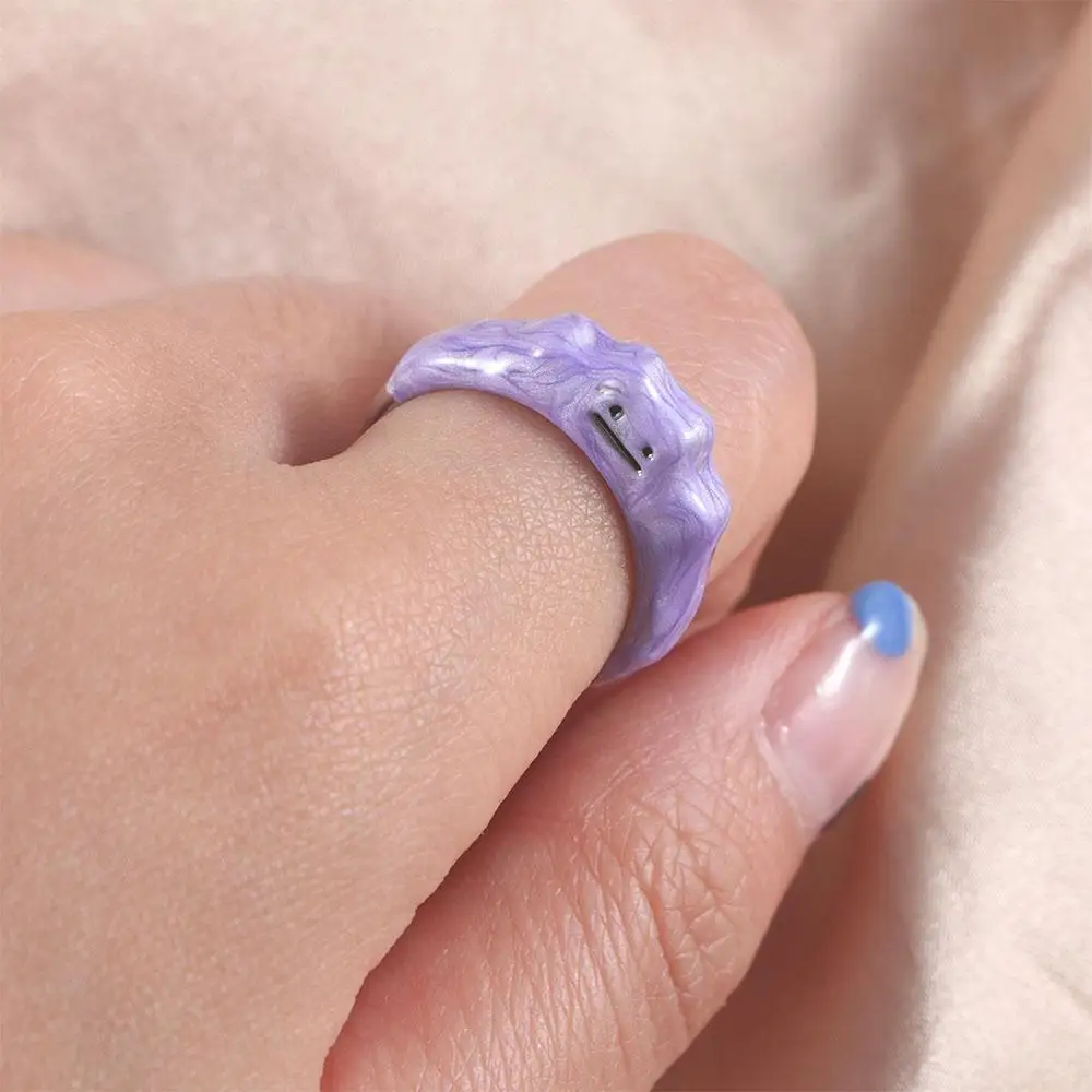 Girls Smile Korean Dreamy Purple Alloy Finger Rings Fashion Jewelry Open Rings