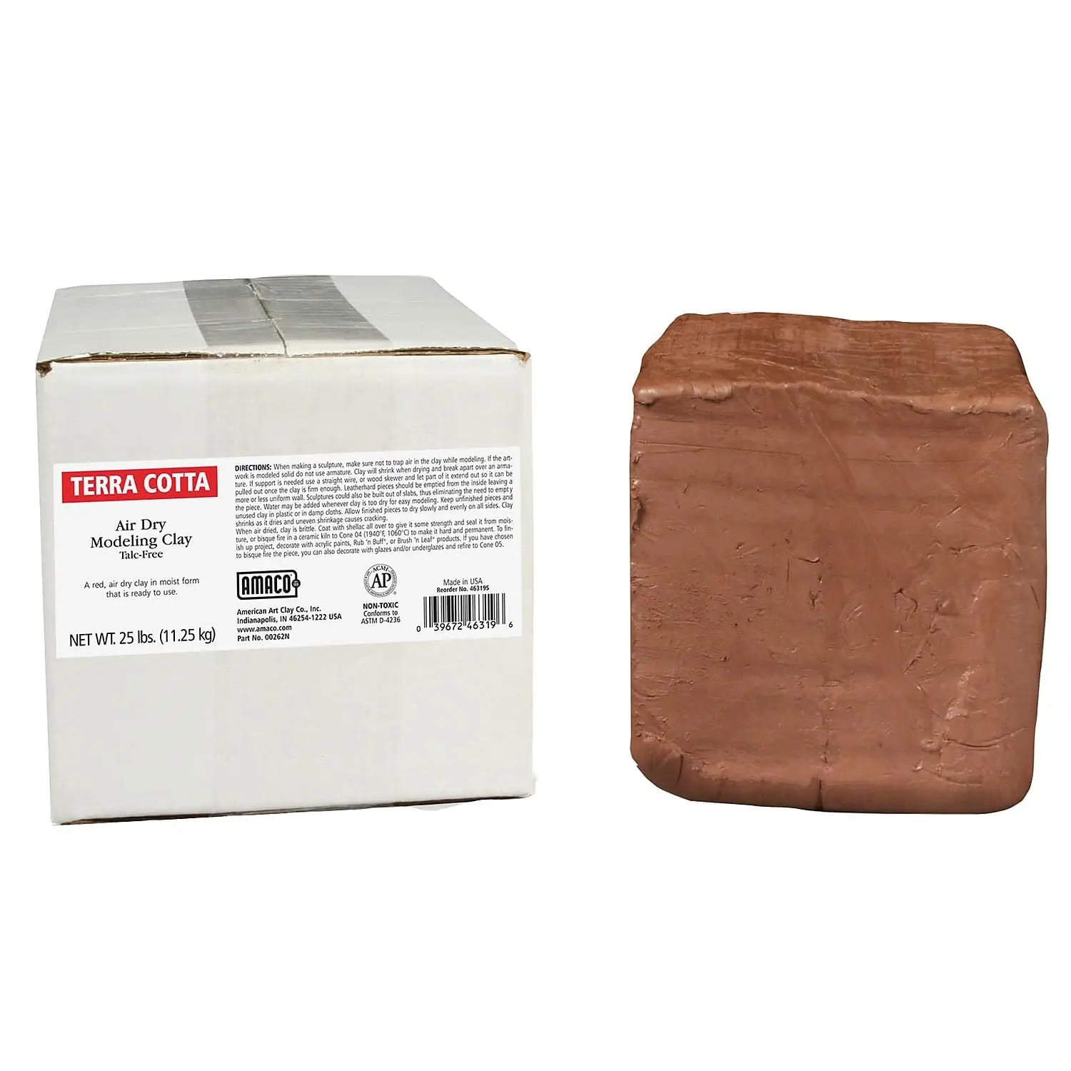 

25 lbs Terra Cotta Air Dry Clay for Sculpting and Crafts, Non-Toxic and Easy to Use