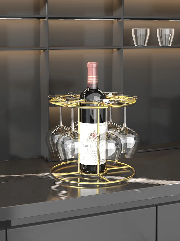 

Red wine light luxury high-end household wineornament goblet upside down suspended cup wine cabinet