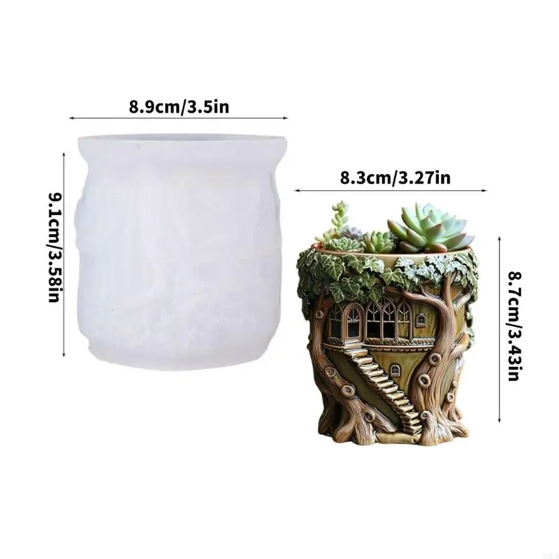 

Creative Tree House Design Silicone Mold Handmade Resin Container Mold For DIY Resin Cement Crafts And Jewelry Making
