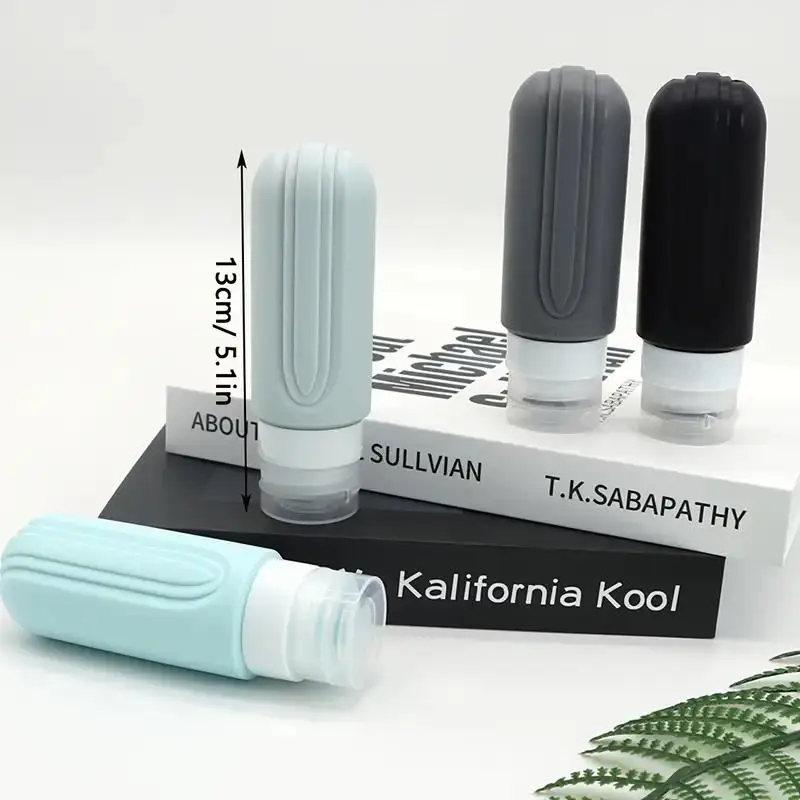 المحمولة 4 قطعة 90 مللي مجموعة زجاجات السفر سيليكون مانعة للتسرب إعادة الملء أنابيب الضغط لمستحضرات التجميل ومستحضرات التجميل السائلة #2