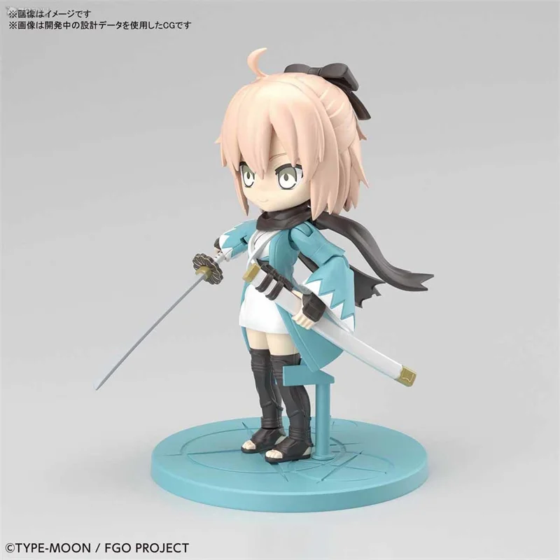 Bandai Original Petitrits Fate/Grand Order Okita Souji Action Figure Assembly Model Kit Toys Collectible Gifts For Children