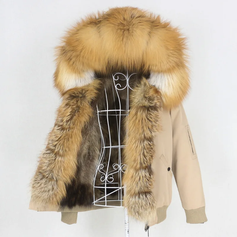 

New Pai Overcoming Thickened Raccoon Dog Fur Inner Tank Detachable True Fox Fur Large Collar Jacket Fur 2024