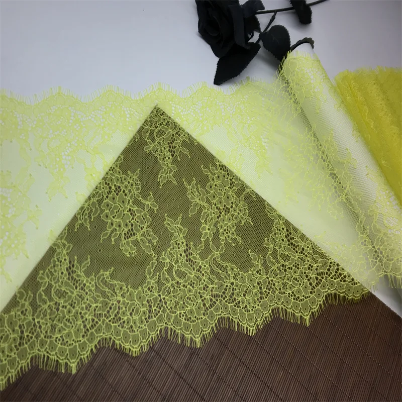 (3m/Lot) Eyelash Lace For Needlework 22.5cm IDY Lace Trim Chantilly Sewing Fabric Lace For Sewing Clothes