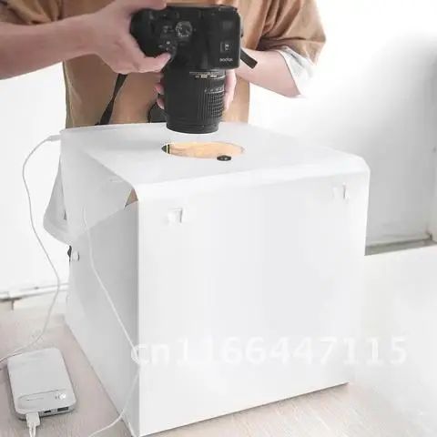 

6 Backdrops Folding Mini Photography Lightbox Portable Photo Studio Box With Dual LED Strip Lights for Camera Tabletop Photos