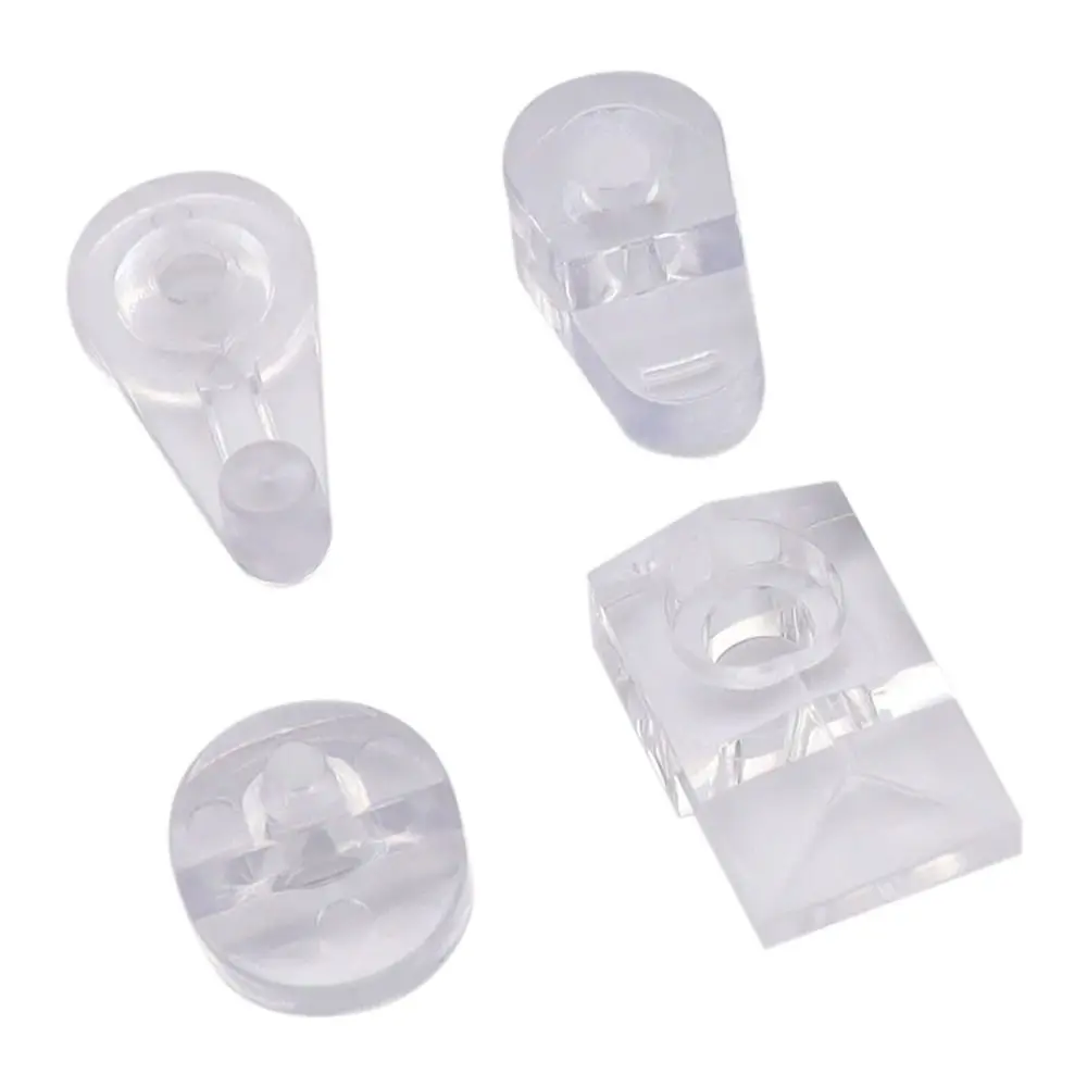 

100Pcs Durable with Screws Glass Fixing Clip Kit Plastic Clear Mirror Holder Clip Hanging Hardware Tools for Fixing Glass