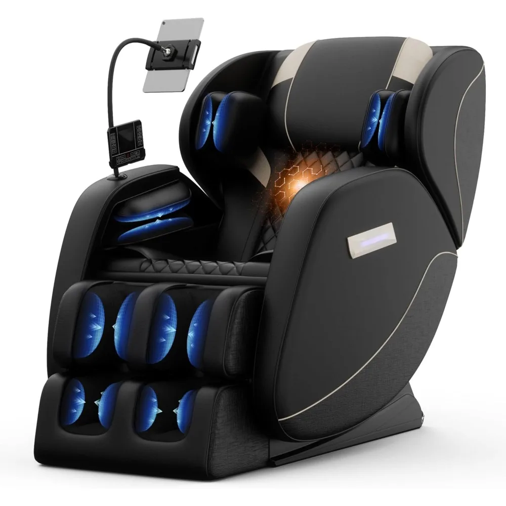 

Full Body Massage Chair Recliner with Zero Gravity, Airbag Pressure, Heat Therapy, Foot Roller & Bluetooth, 8 Fixed Rollers,