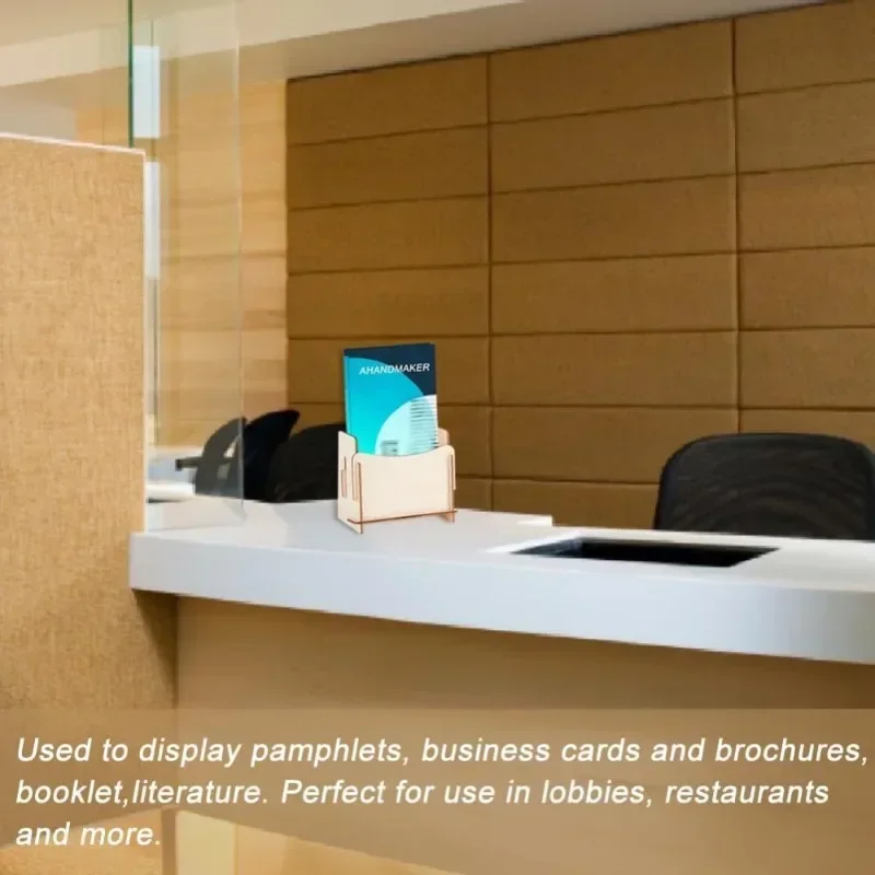 2026new brochure holder wooden pamphlet table stand sign holder countertop organizer flyer multi slot rack for booklet