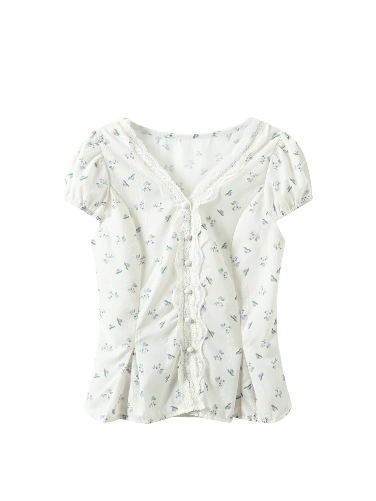 Verão floral ort sve irt feminino plus size ele topo na moda v-ne fibra de poliéster pêra ape corpo pe