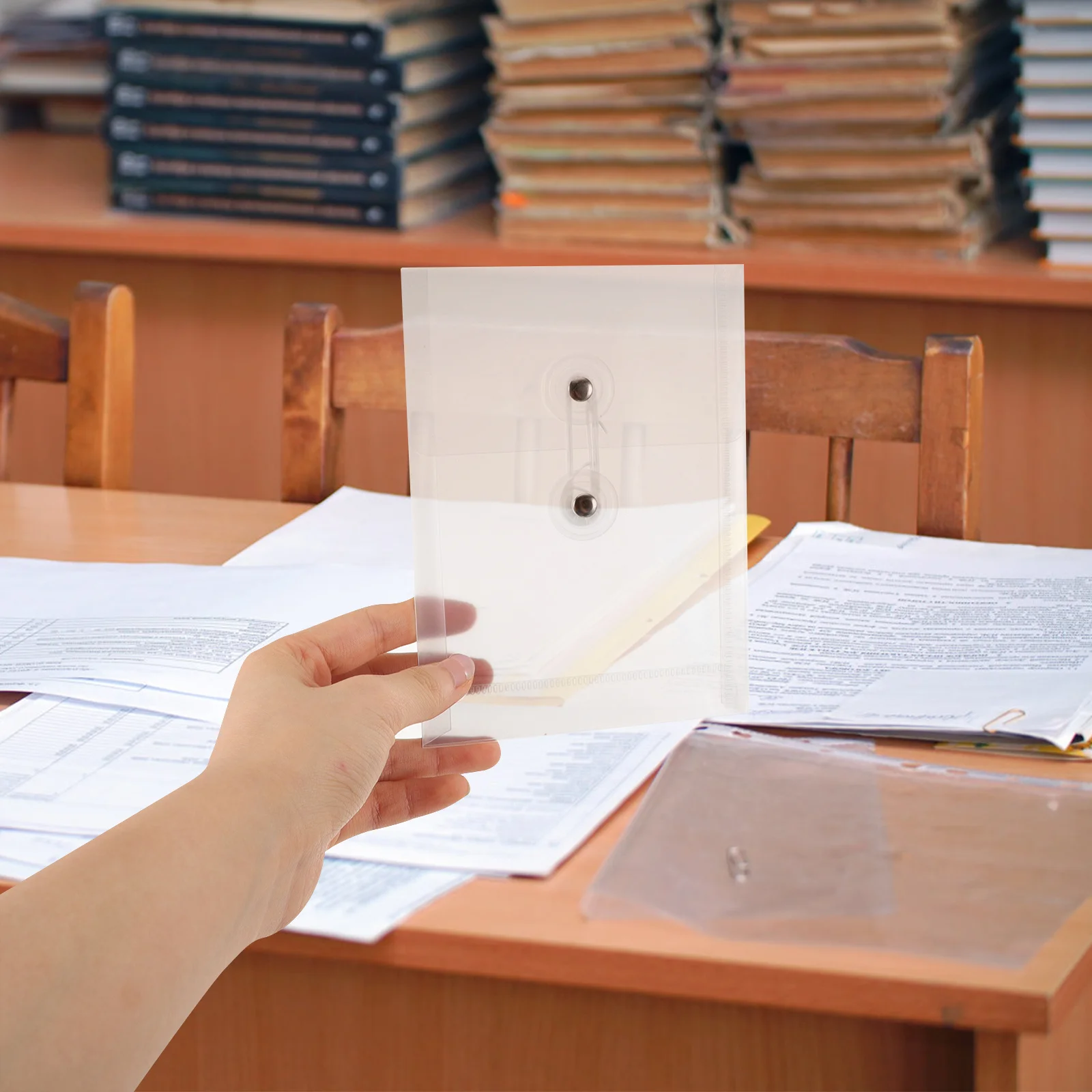 

5 шт., прозрачные пакеты для файлов, большая емкость, карманы для файлов из полипропилена для документов, квитанций, купоны, офисные принадлежности A6