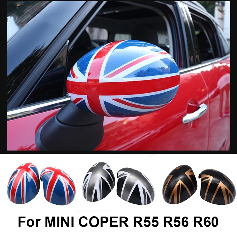 

For Mini Countryman Cooper S Clubman Paceman R55 R56 R60 The Gray Flag Rear View Mirror Cover Sticker Car Decoration Accessories