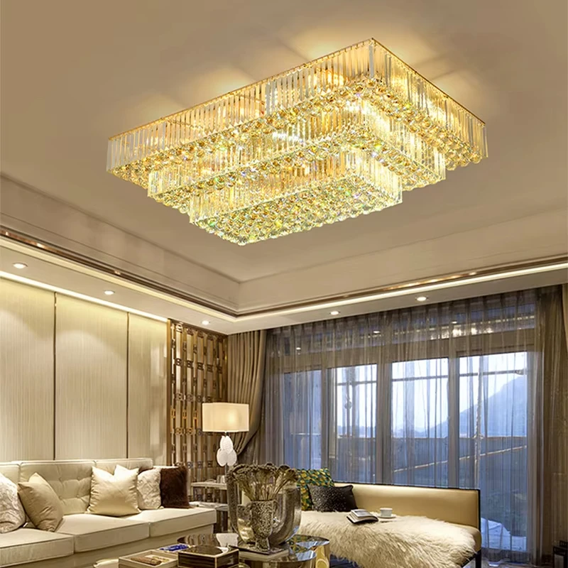 Led Ceiling Lights Classical Round Ceiling Chandeliers Luxury Crystal Lustres Decor Home Plafonnier For Living Room Modern Lamps