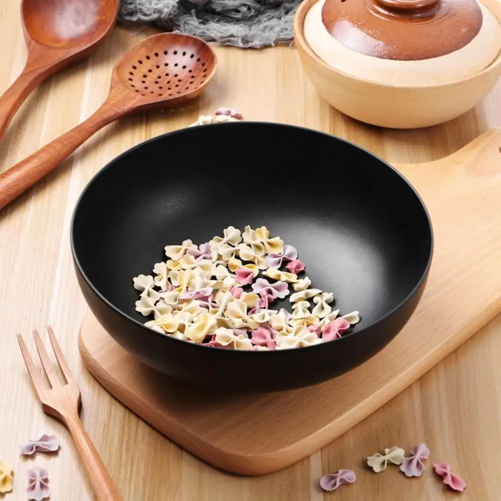 Melamine Bowl Tableware Japanese Style Ramen Bowl Imitation Porcelain Noodle Container Porridge Rice Soup Black Bowl For Home