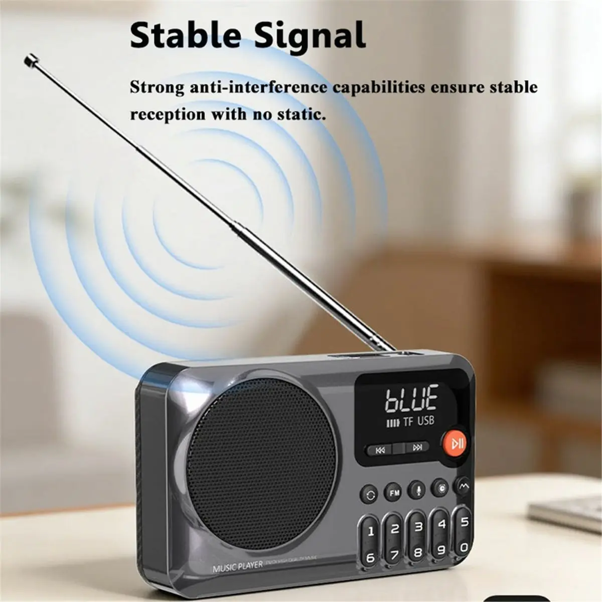 PHONE&GEAR FM Radio Portable Digitial Radios Receiver Wireless Hifi Bluetooth Loudspeaker Support Wired Headset TF USB Timed Of