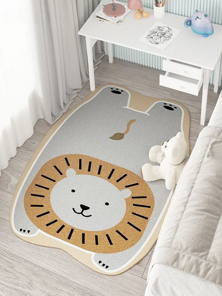 

Cute Animal Living Room Decorative Carpets Irregular Cartoon Bedroom Carpet Plush Soft Girl's Room Rugs Comfortable Balcony Rug