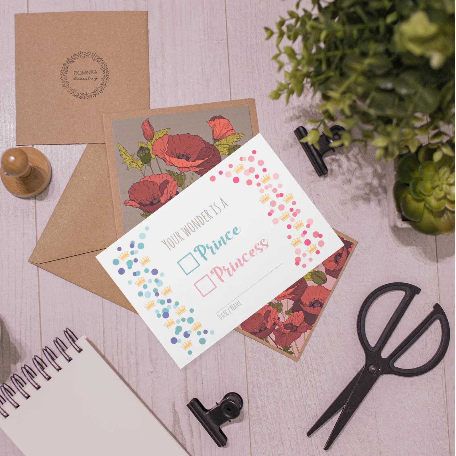 

10Pcs Baby Shower Cards Bright Color Paper Material Cartoon Style for Baby Gender Reveal Congratulations