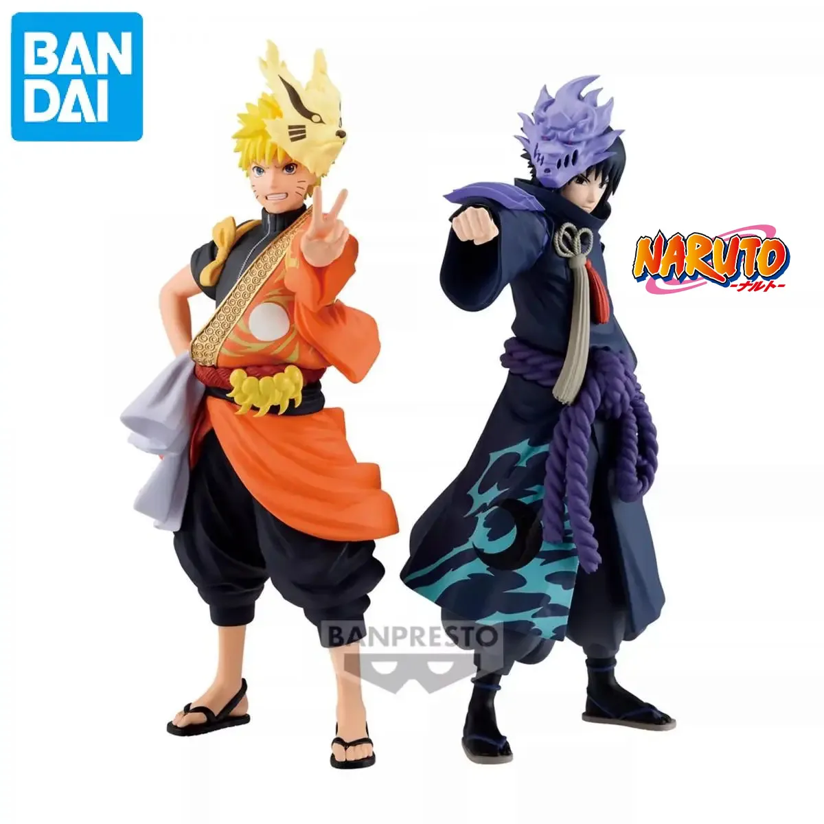 ในสต็อกOriginal Banpresto Naruto Uzumaki Naruto Uchiha Sasukeรูปอะนิเมะของแท้สะสมตุ๊กตารุ่นกล่องเครื่องประดับ