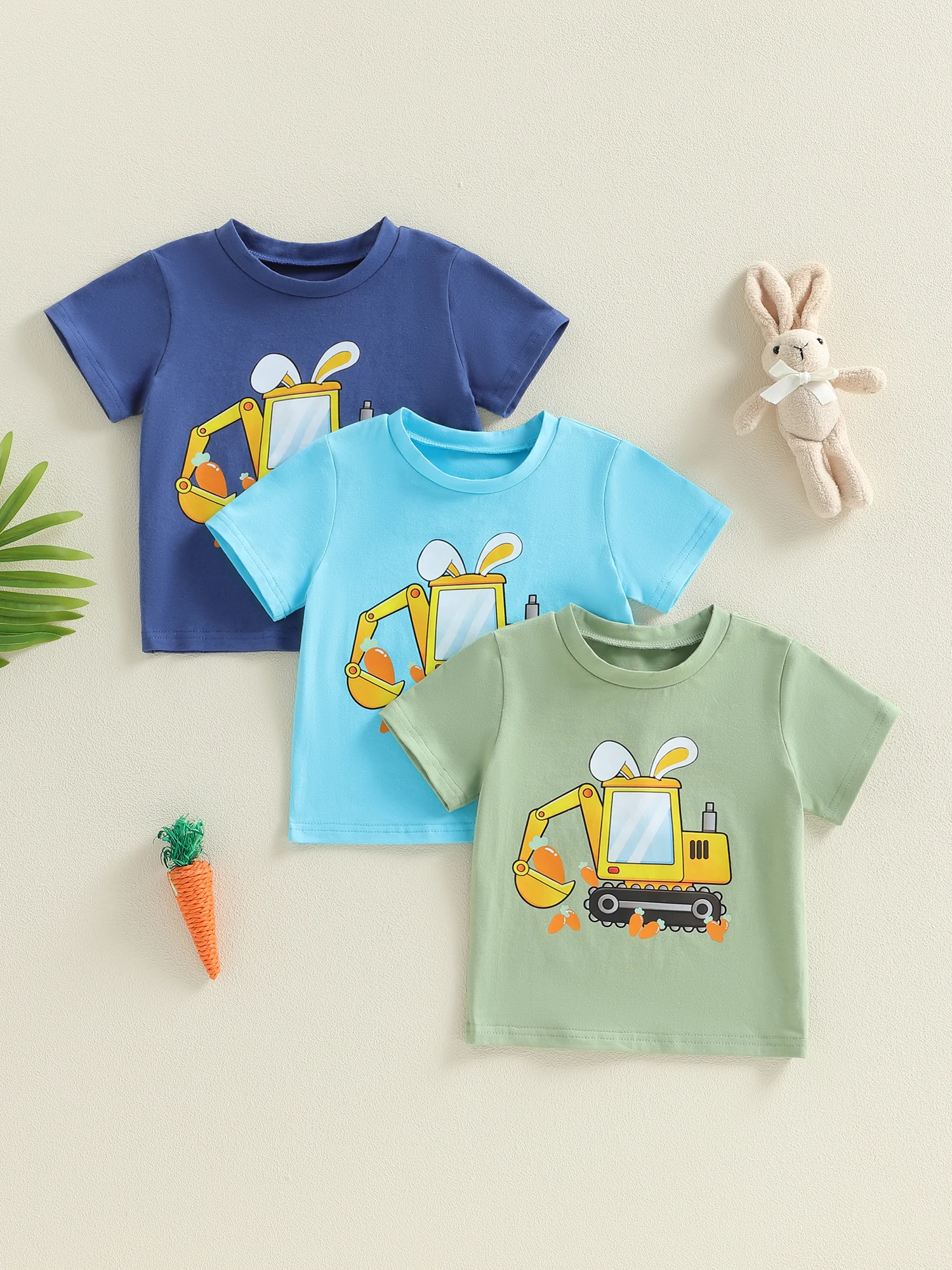 

Комплект пасхальных рубашек для маленьких девочек из 3 предметов, повседневные летние топы с короткими рукавами и круглым вырезом с цветочным принтом кролика и бантом