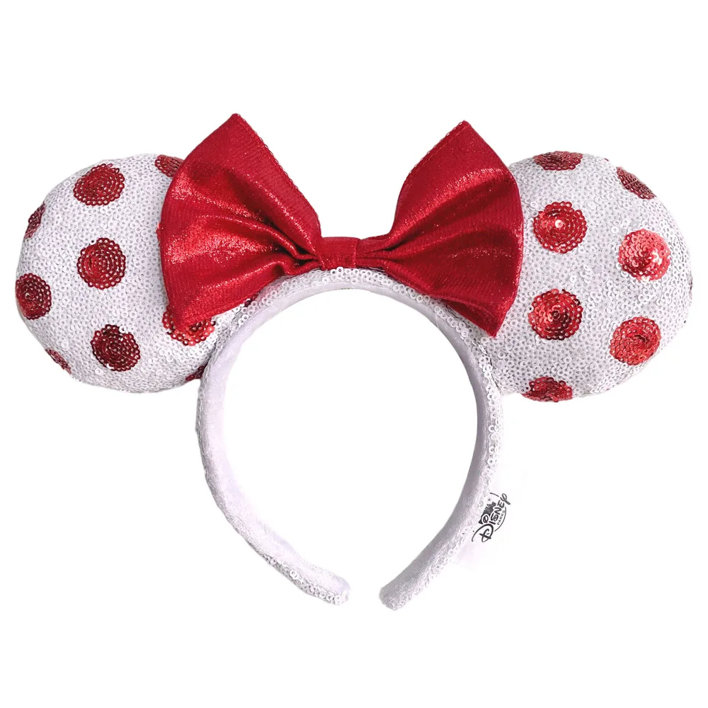 New Disney Minnie Mouse Ear Headband For Girl Child Women Disneyland Adult/Women Disneyland Leather Plush Cosplay Hair Accessory