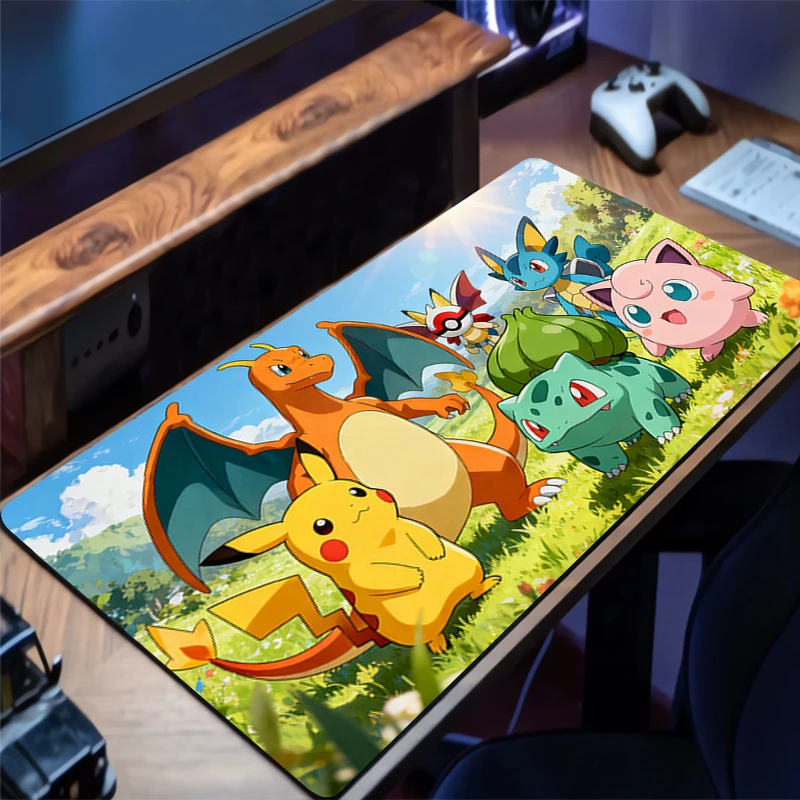 Portable Mouse Pad Office PC Gaming P-Pokemons P-Pikachus Non-slip Desk Mat Personality-Filled Keyboard Pad Desk Mats Mousepad