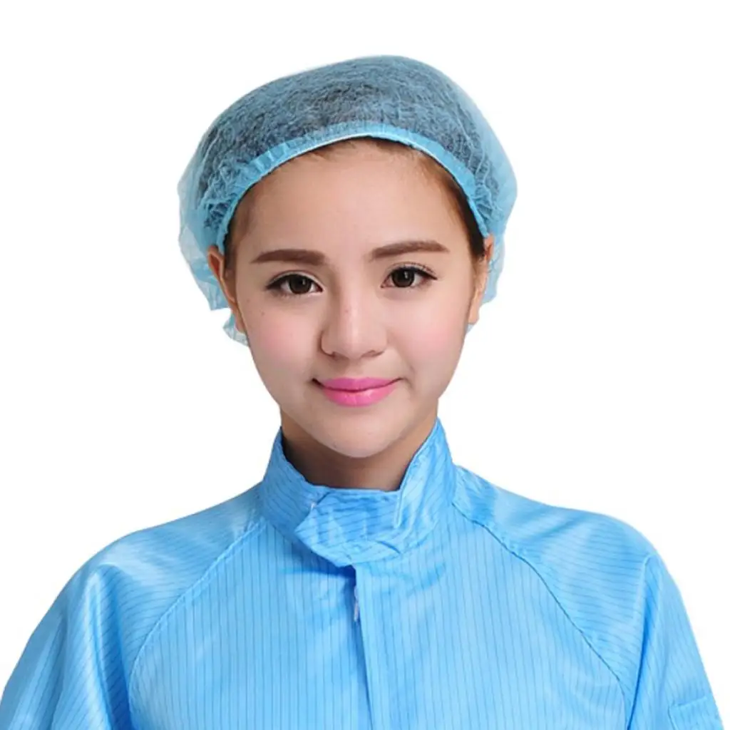 50pcs/pack Disposable Hair Caps Nets Tanning Catering Cap Non-woven Elastic Stretch Disposable Hair Cap
