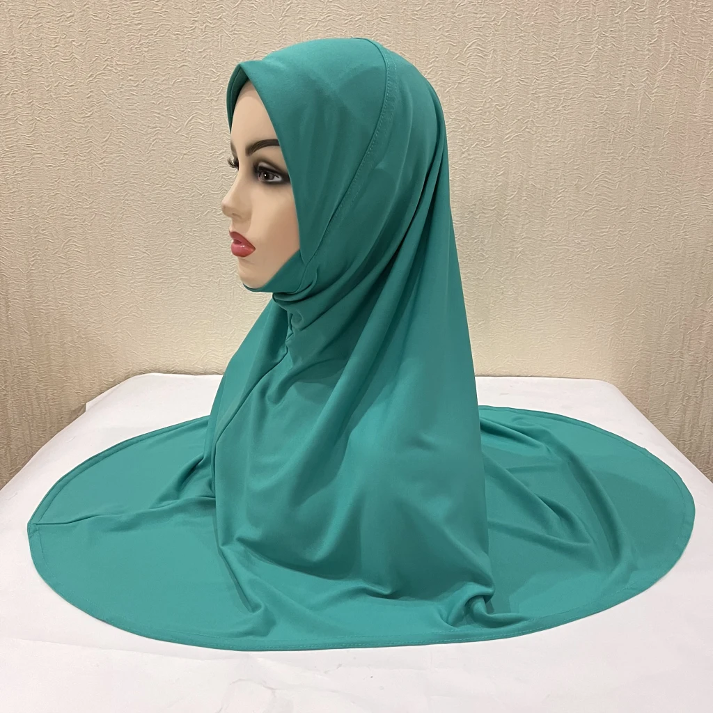 H124 Erwachsene, hochwertiger, großer muslimischer Hijab-Schal mit Kinnteil, islamisches Kopftuch, Hüte, Armia, zum Anziehen, Kopfbedeckung, Turban-Kappen – Detail 7