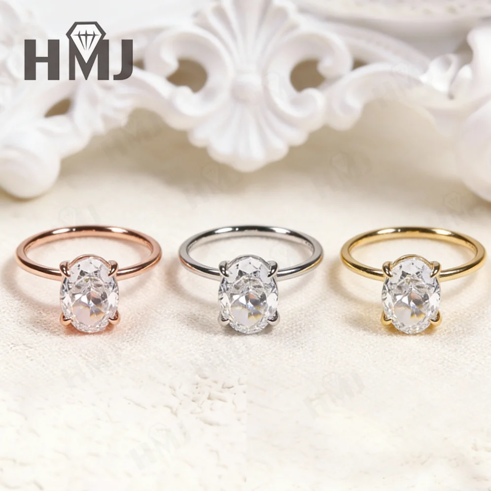 

Moissanite Ring 1/2/3CT D Color VVS1 Oval Crushed Ice Moissanite Four Prong Ring S925 Silver 10K 14K 18K for Wedding Engegement