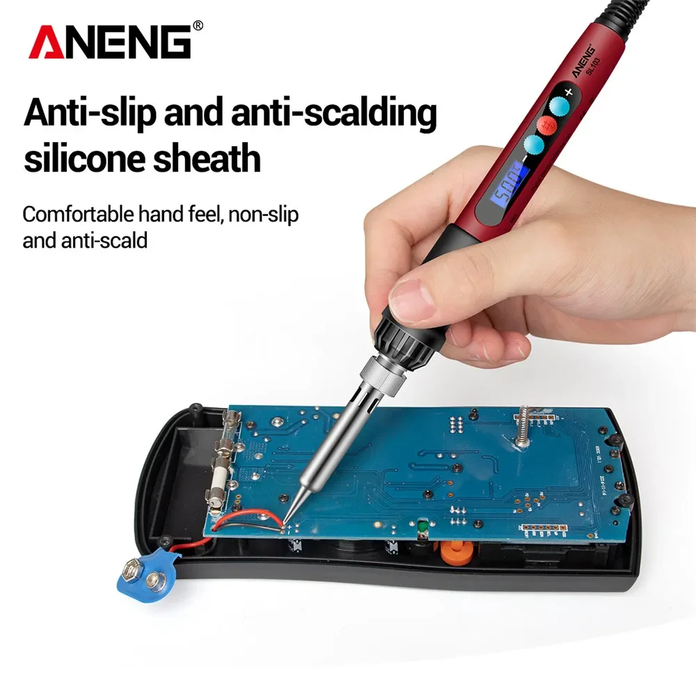 ANENG SL103 60W Digital Electric Soldering Iron US/EU Plug Temperature Adjustable 240V Welding Tool Portable Electrocautery