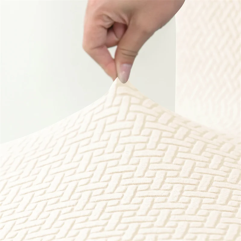 1/4 Stück Jacquard gebogene Stuhlhussen Stretch Esszimmerstuhl Schonbezug einfarbig armloser Sitzbezug für Hotel Büro Hotel Bankett – Detail 3