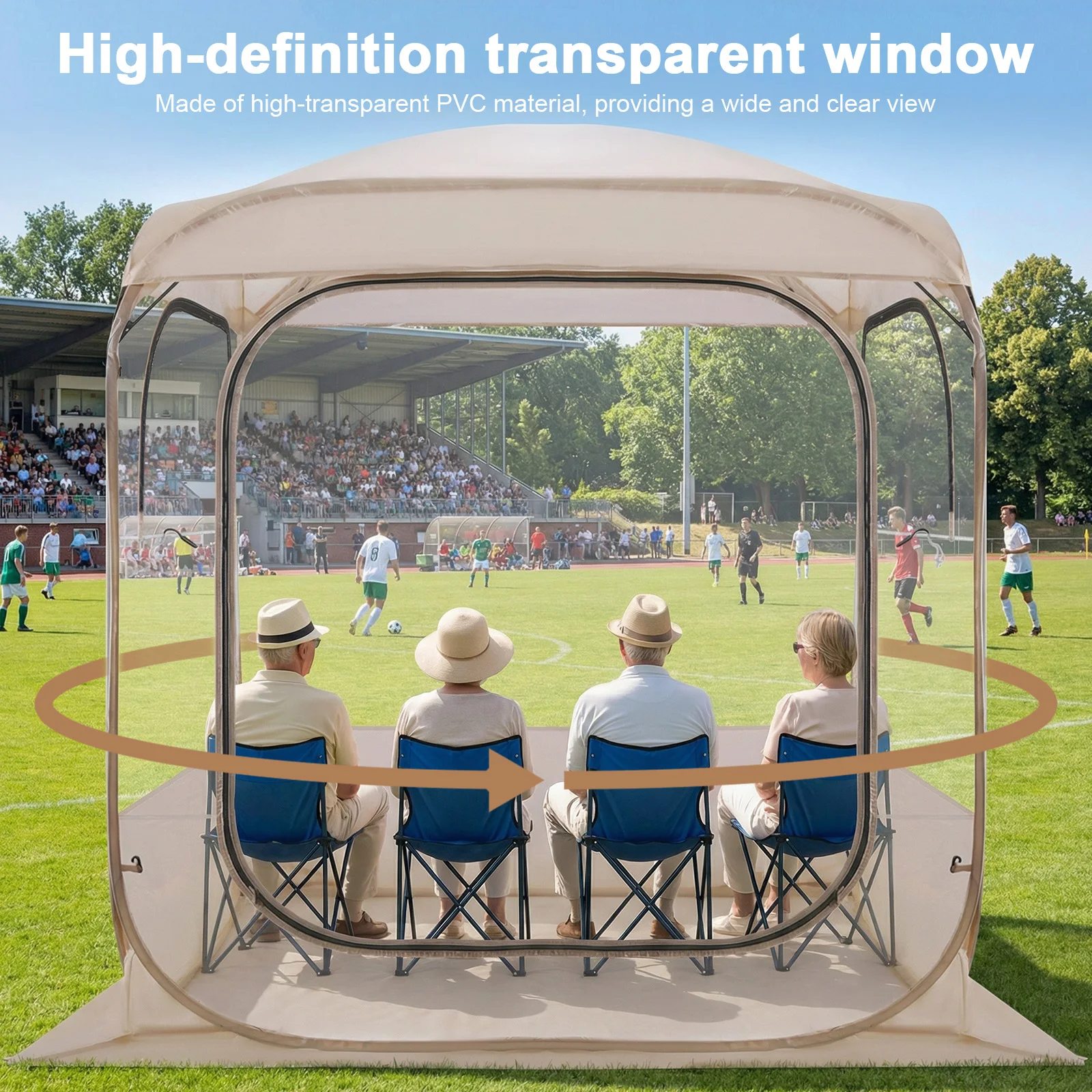 

Всепогодная спортивная палатка с панорамным обзором 360°, быстросборная уличная палатка-пузырь для спортивных мероприятий, кемпинга, рыбалки, болельщиков