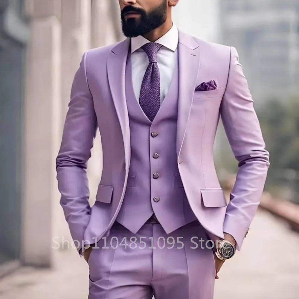 الرجال 3 قطعة سليم صالح سهرة الدعاوى الأعمال حفل زفاف أنيقة السترة سترة فستان أطفال مع سروال داخلي بلون العصرية ملابس للرجال