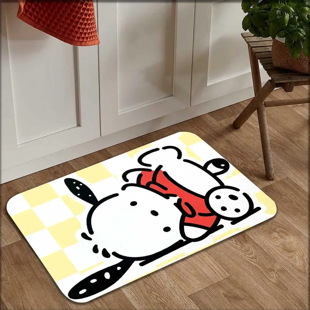 Alfombra de baño Kawaii Pochaccos، alfombrillas de baño، alfombrilla para cabecera، alfombras para el suelo، alfombra para la #4