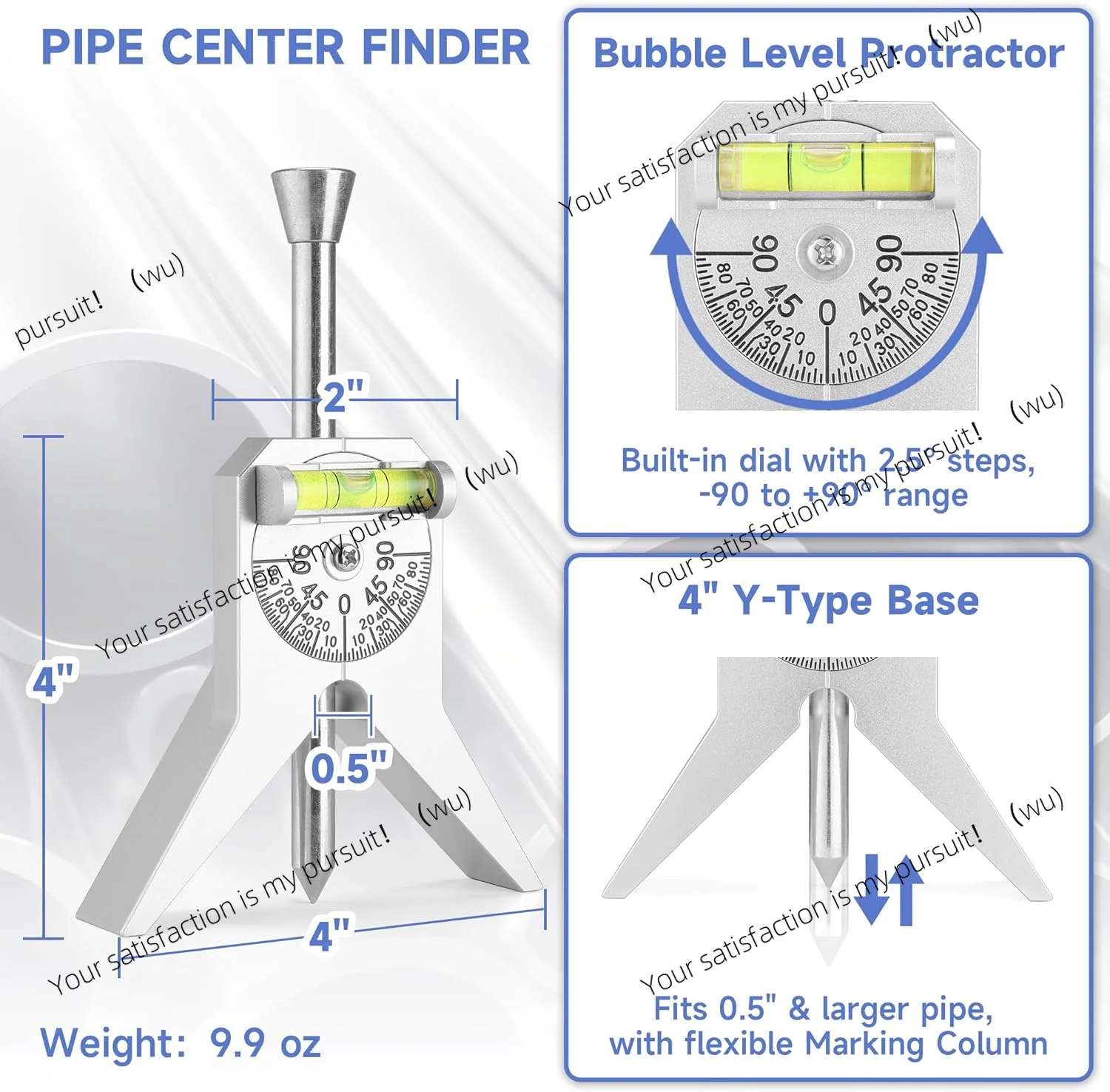 Manual Tube Marker Centering Tool Safety Pipe Center Finder Y-Type 4 Inch Safety Pipe Marker Centering Head Tool