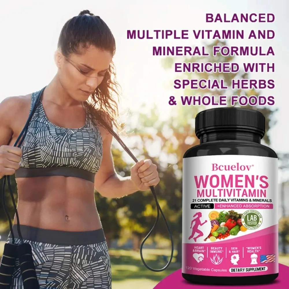 Multivitamin & Mineral Supplement with Vitamin D - Supports Natural Energy & Well-Being, Gluten Free, Vegetarian, 20 Servings