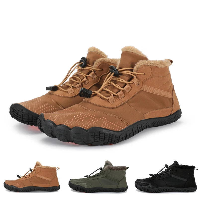 

New Winter Boots for Men Women Snow Barefoot Casual Shoes Outdoor Work Shoes Ladies Warm Fur Men Ankle Shoes Male Snow Boots