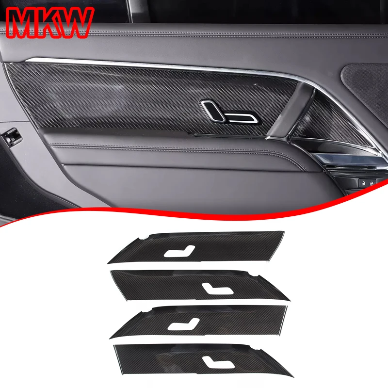 For Land Rover Range Rover Vogue L460 2023-2024 Real Carbon Fiber Car Inner Door Panel Cover Decorative Sticker Car Accessories