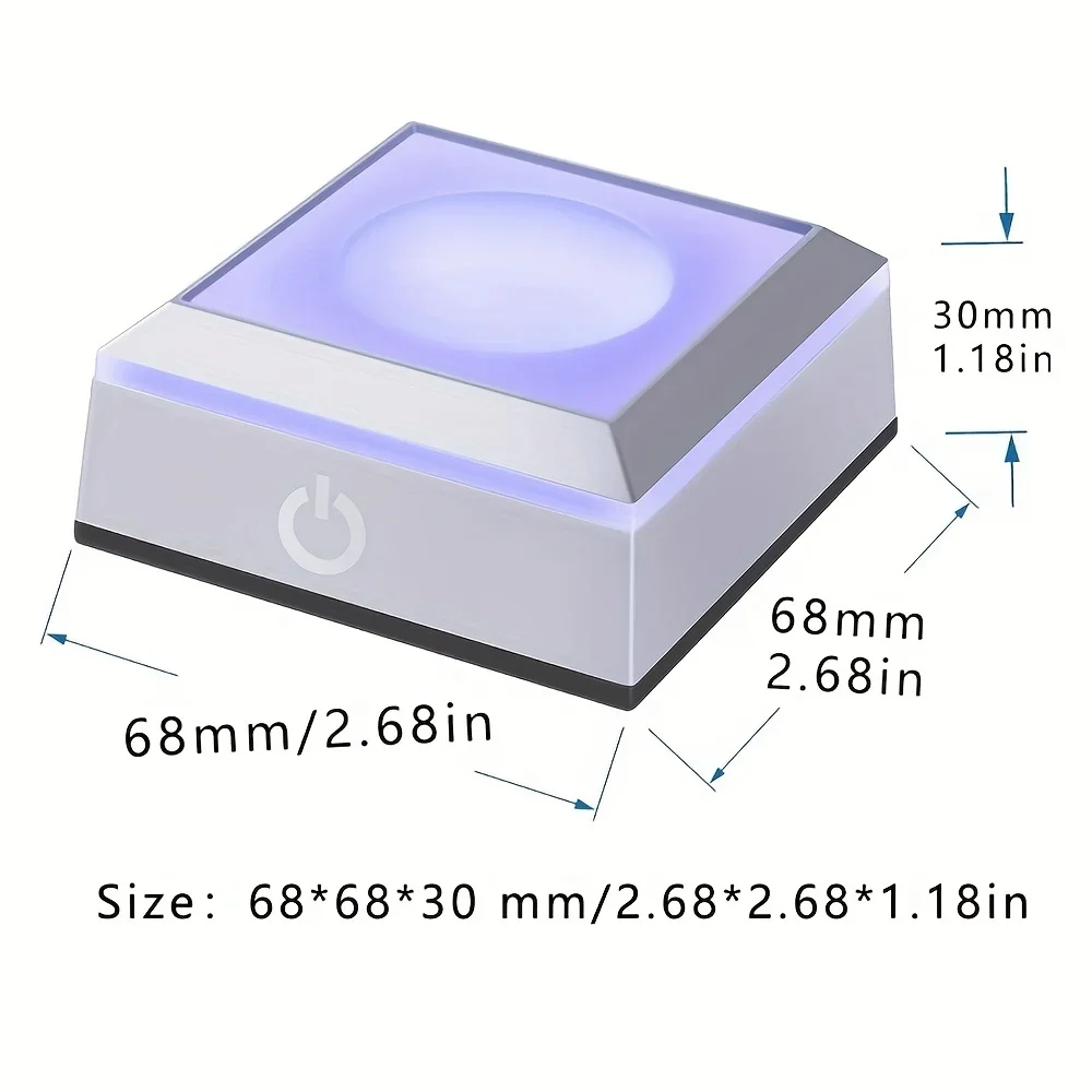 LED Light Base Lights Display Holder USB Powered Base Stand Glass Art Colorful Lighted Square Stand Display Plate