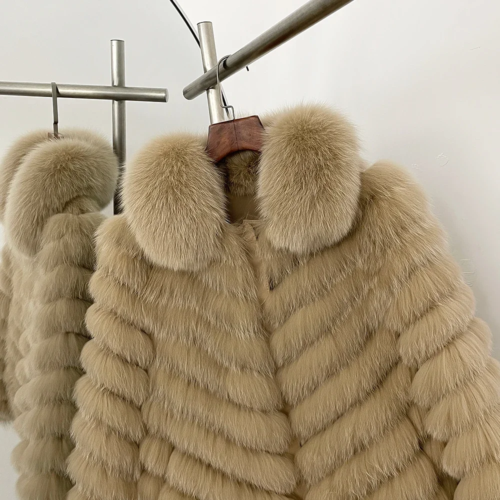 OFTBUY-abrigo largo de piel para mujer, ropa de invierno, chaqueta de piel de zorro de otoño, abrigo de piel auténtica cálido a la moda, ropa de calle de manga larga para mujer