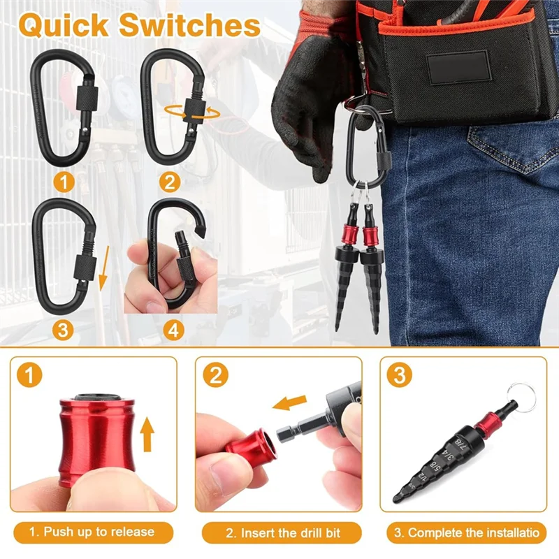 B50C 6-in-1 Swage Tool HVAC-reparatieset, lucht koperen buis expander stuikgereedschap met 1/4 inch 3/8 inch 1/2 inch 5/8 inch 3/4 inch 7/8 inch bits