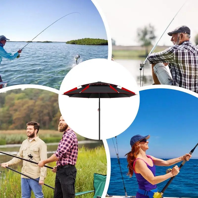 1.8m Fishing Sun Umbrella with 360-Degree Rotation Thickened Folding sun and snow protection Fishing Umbrella for Beach camping