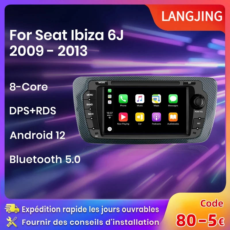 

Автомагнитола LANGJING PX9 Plus для Seat Ibiza 6J 2009 -2013, беспроводная, CarPlay, Android, автомобильные интеллектуальные системы, 2 din, DVD