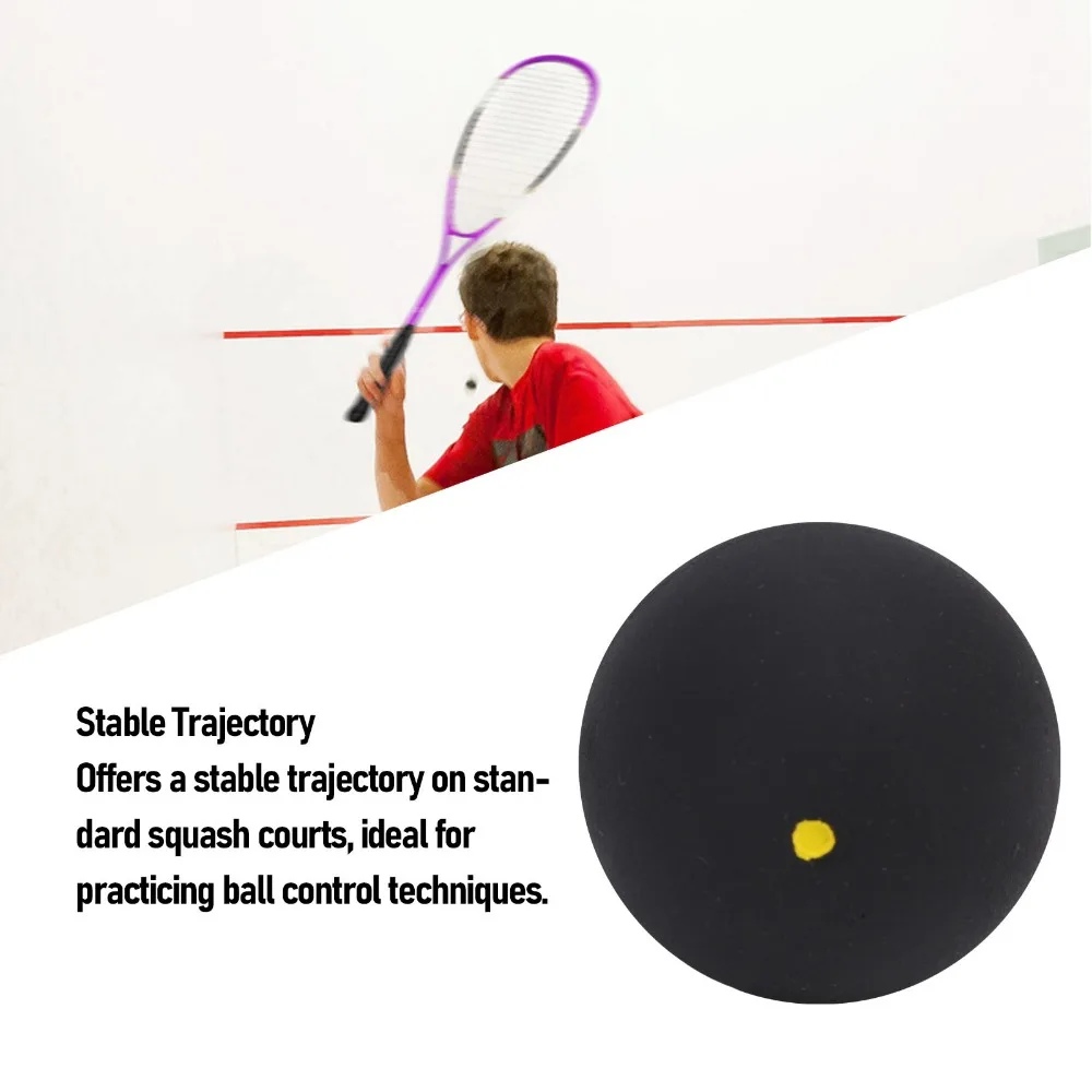3PCS Slow Speed Squash Ball Set Stable Low Bounce Single Dot Squash Ball Rubber Yellow Dot Squash Ball Combo Set Club Training