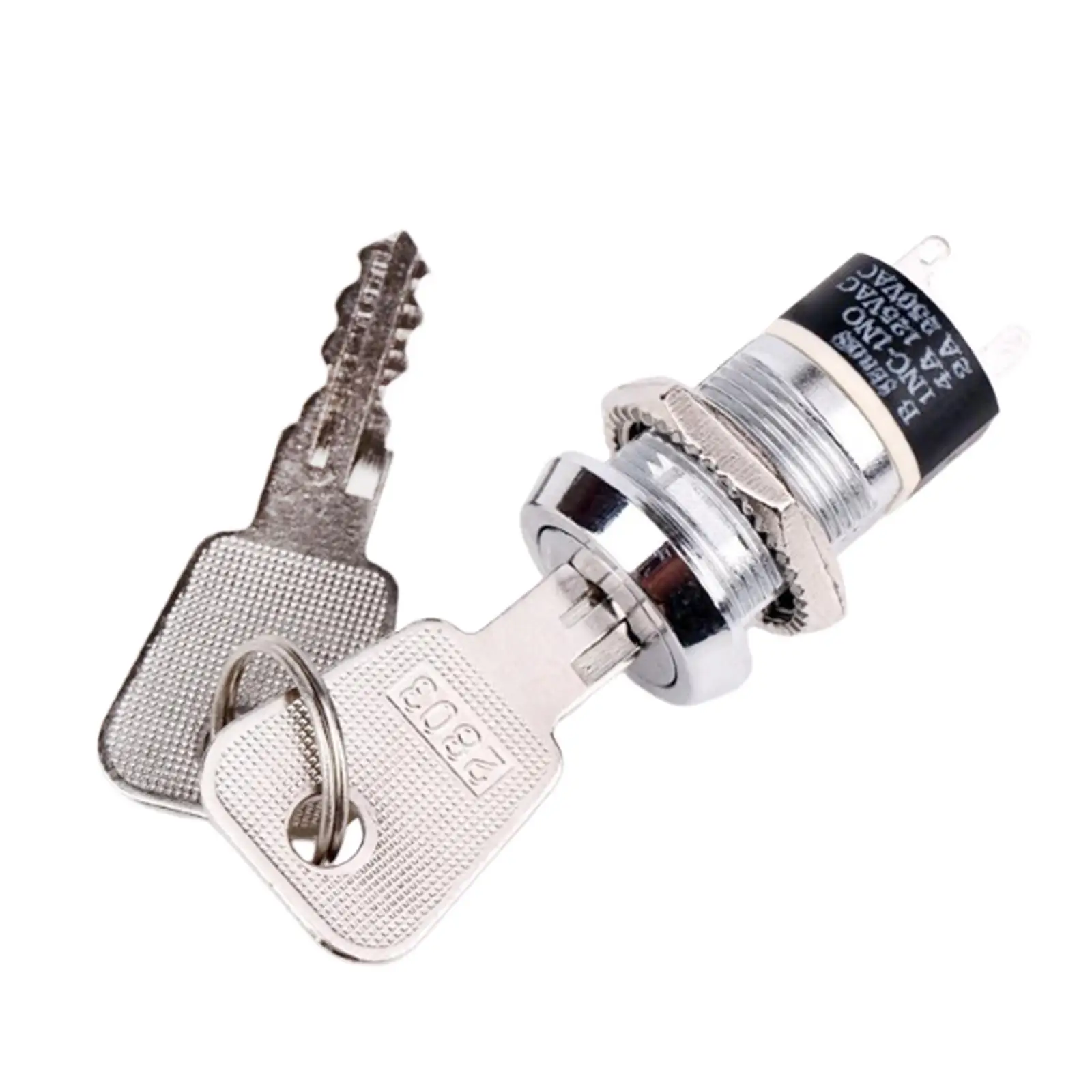 Electronic Lock Key Switch 19mm Security Power Switch 4 Pins