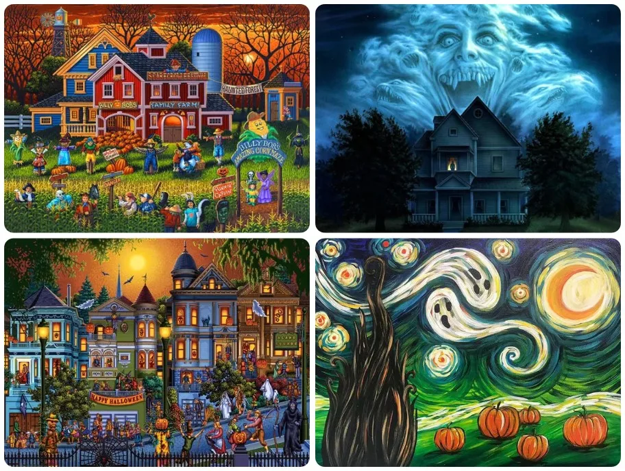 quebra-cabeca-diy-de-fazenda-assombrada-de-halloween-fazenda-familiar-assustadora-com-espantalhos-e-aboboras-arte-festiva-criativa-para-decoracao-de-casa