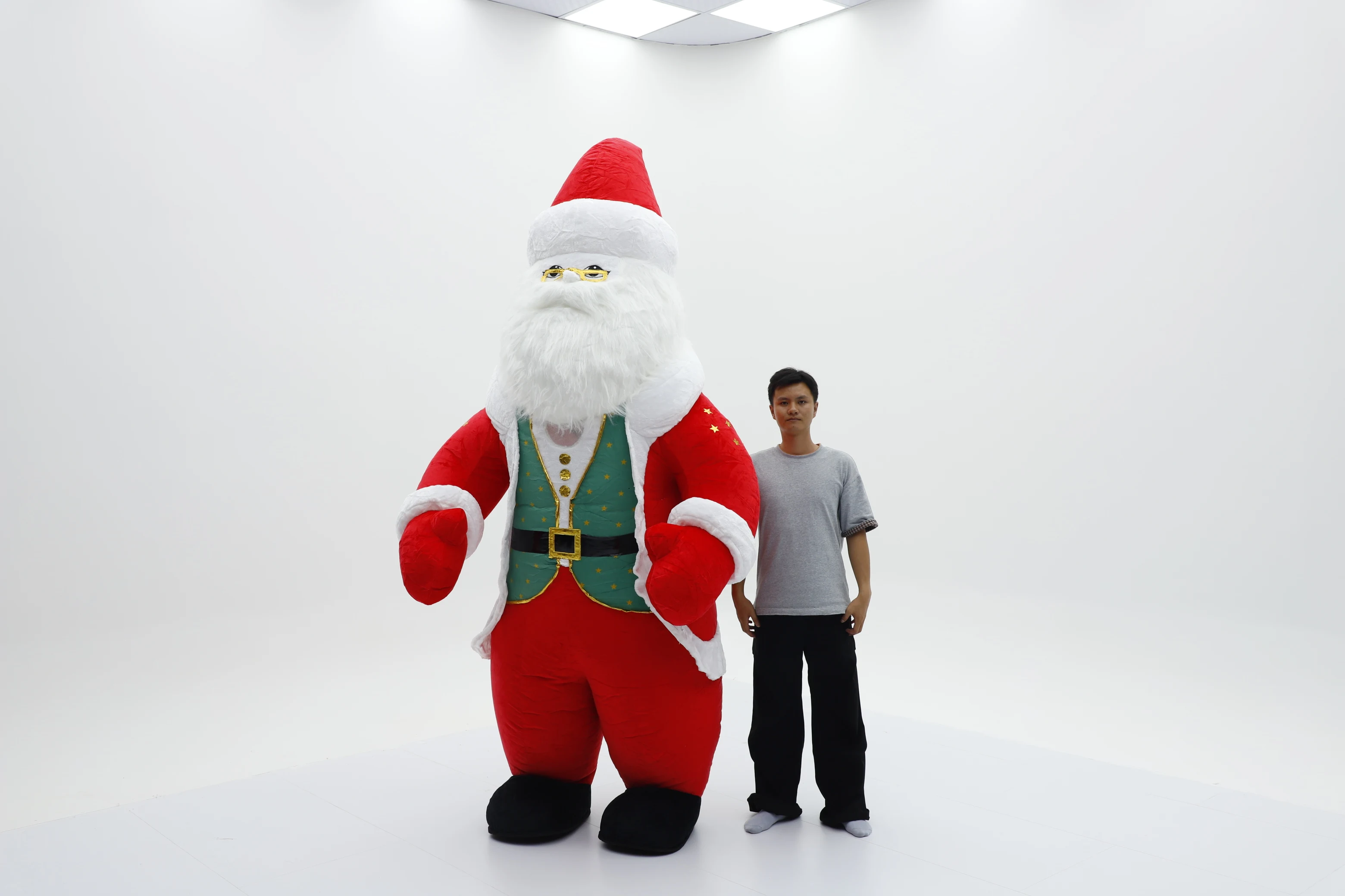 سايجو نفخ جديد سانتا كلوز زي التميمة موكب الكبار شخصية تأثيري هالوين عيد الميلاد حفلة الحدث أفخم مجموعة #6