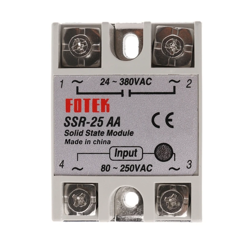 Solid State Relay Module SSR-25 AA 25A 250V 80-250V AC Input 24-380V AC Output