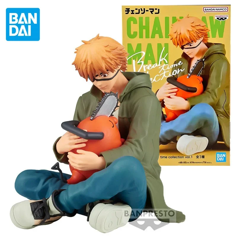 

Bandai Genuine Break Time Chainsaw Man Denji Pochita Cute Anime Action Figures Toys for Boys Girls Kids Gifts Collectible Model