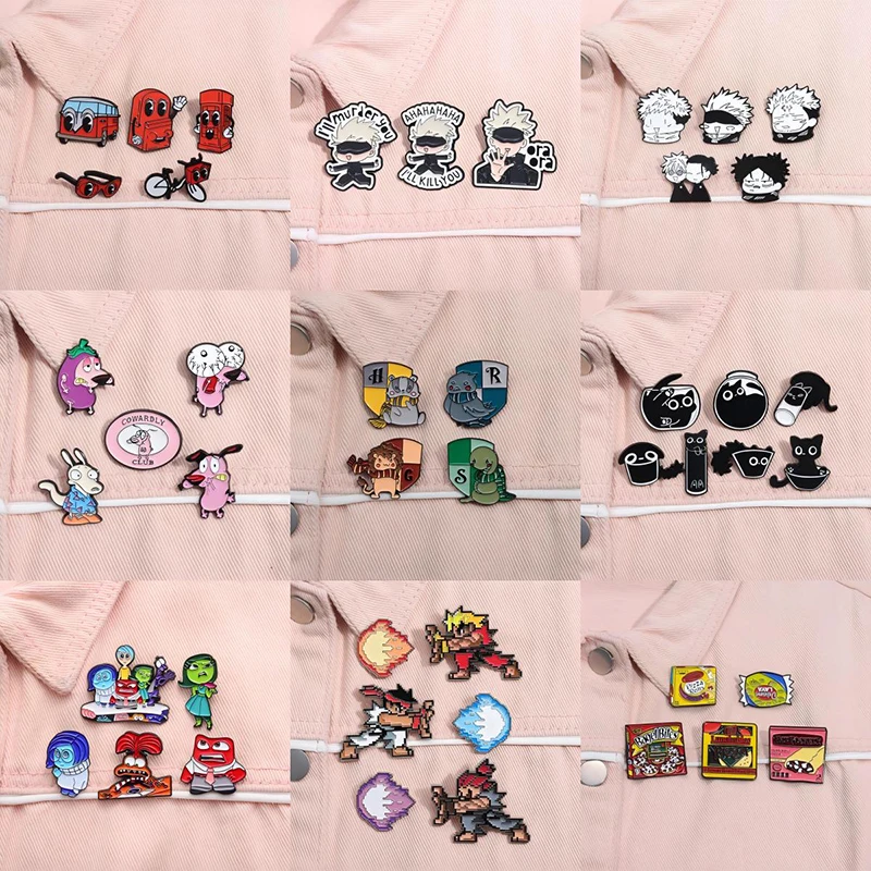 4-7PCS/SET Cartoon Badge Cute Animal Jewelry Decoration Brooch Perfect Gift For Friends And Family Fashion Clothing Accessories