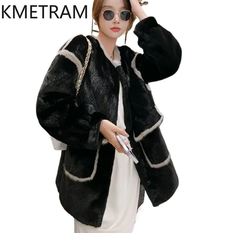 Real Mink Fur Coat Women Mid Length Luxury Fur Jacket 2024 Trending Fashion Winter Clothes Woman New in Outerwears шуба женская